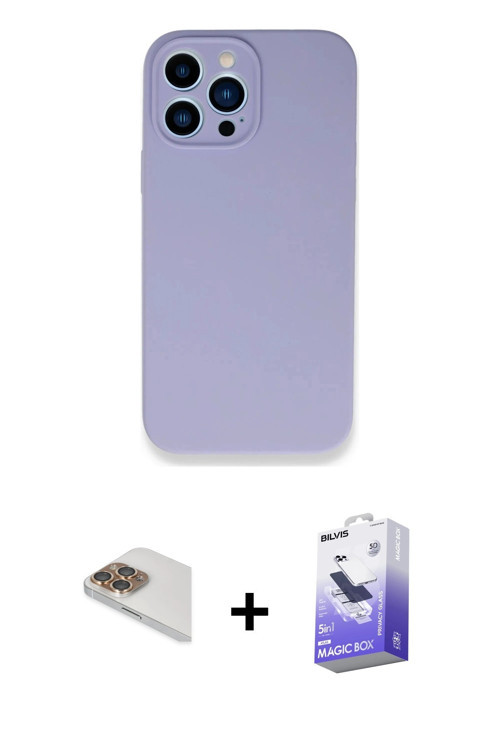 iPhone 13 Pro Max Kılıf Zirve Modern Özel Seri - Siyah Bilvis 5in1 5D Magic Hayalet Cam Ekran K