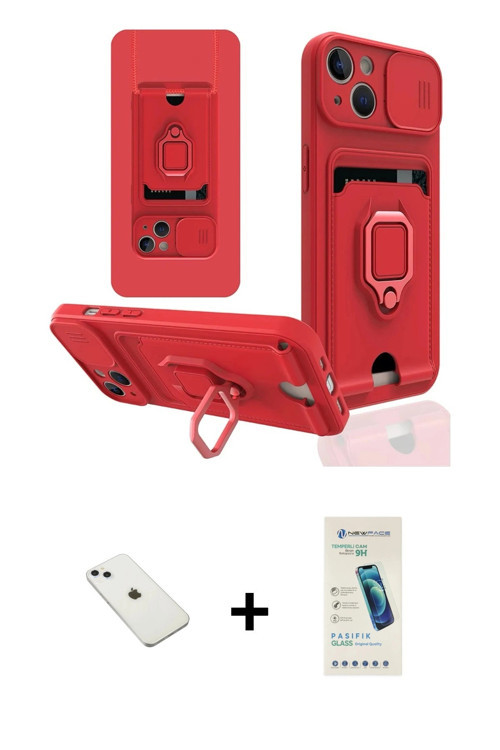 iPhone 14 Kılıf Vadi Form Prime - Şeffaf Pasifik Cam Ekran Koruyucu + Sierra Blue Diamond Kamer
