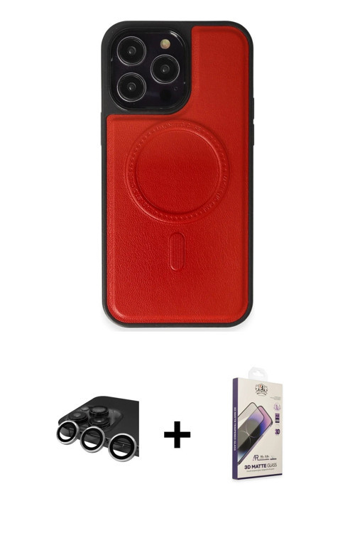 ieg™ iPhone 13 Pro Max Kılıf Zirve Işık Serisi - Siyah Bilvis 3D Mat Cam Ekran Koruyucu + Gümüş Raze