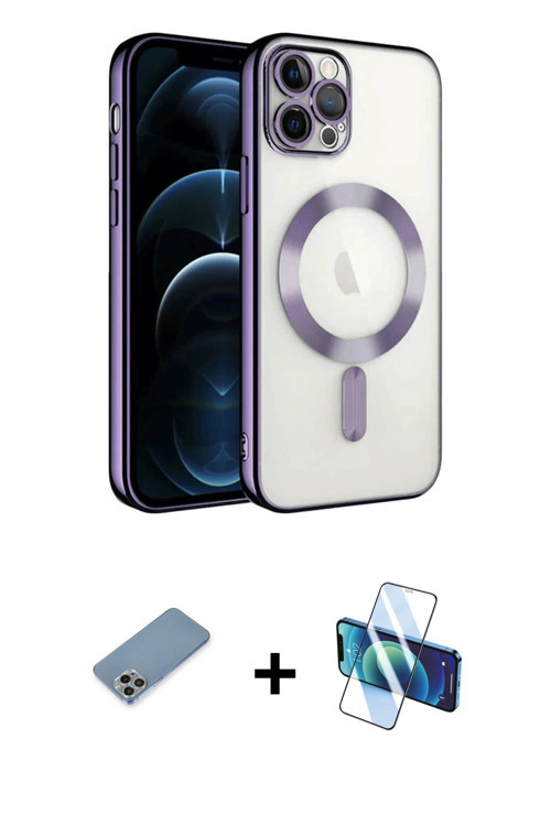 iPhone 13 Pro Kılıf Nova Işık Özel Seri - Siyah 3D Antistatik Seramik Nano Ekran Koruyucu + Gök