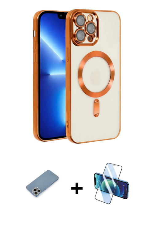 iPhone 13 Pro Kılıf Nova Işık Özel Seri - Siyah 3D Antistatik Seramik Nano Ekran Koruyucu + Gök