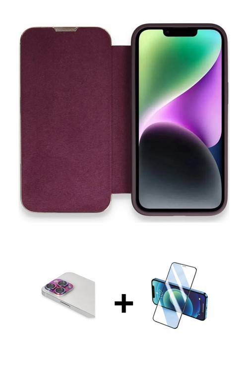 iPhone 13 Pro Max Kılıf Siluet Minimal Serisi - Siyah 3D Antistatik Cam Ekran Koruyucu + Gökkuş