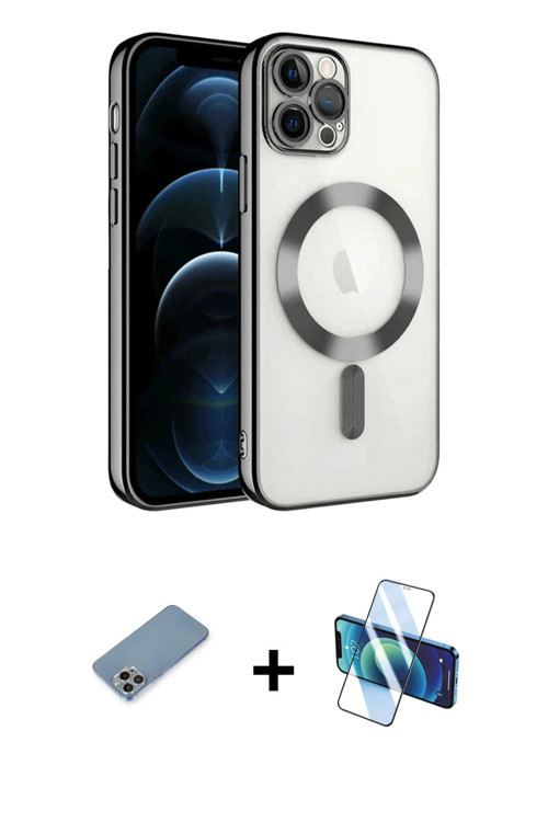 iPhone 13 Pro Kılıf Nova Işık Özel Seri - Siyah 3D Antistatik Seramik Nano Ekran Koruyucu + Gök