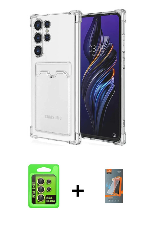 ieg™ Galaxy S24 Ultra Kılıf Doruk Klasik Koleksiyonu - Siyah AutoKit 5in1 Fiber Hayalet Polymer Nano