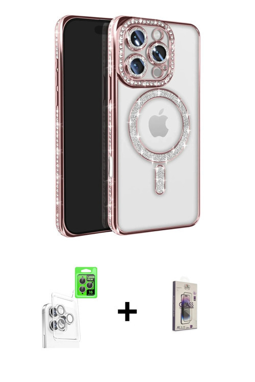 iPhone 16 Pro Max Kılıf Zirve Doku Prime - Siyah Bilvis 3D Cam Ekran Koruyucu + Beyaz Raze Meta