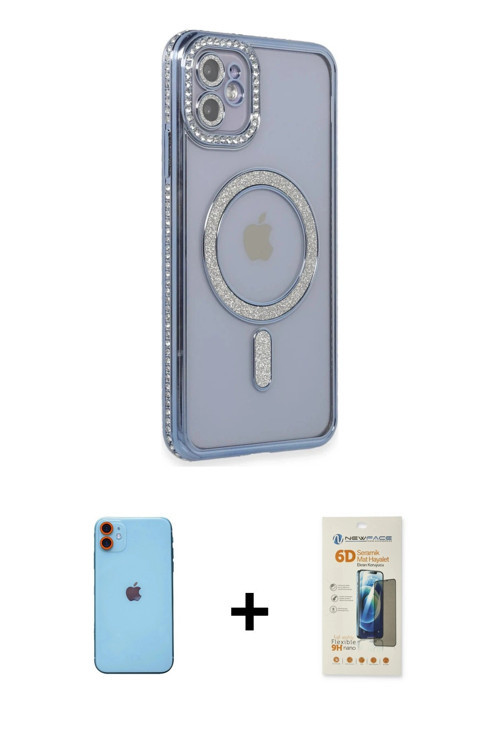 iPhone 11 Kılıf Zirve Doku Prime - Siyah 6D Mat Seramik Hayalet Nano Ekran Koruyucu + Turuncu N