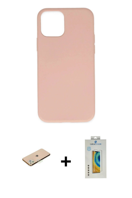 iPhone 11 Pro Max Kılıf Ahenk Serisi - Siyah Polymer Nano Ekran Koruyucu + Yeşil Renkli Kamera