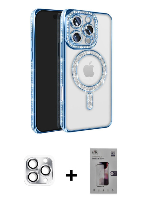 iPhone 16 Pro Max Kılıf Zirve Doku Prime - Siyah Bilvis 3D Mat Cam Ekran Koruyucu + Gümüş Pers