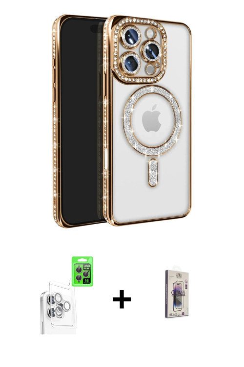 iPhone 16 Pro Max Kılıf Zirve Doku Prime - Siyah Bilvis 3D Cam Ekran Koruyucu + Beyaz Raze Meta