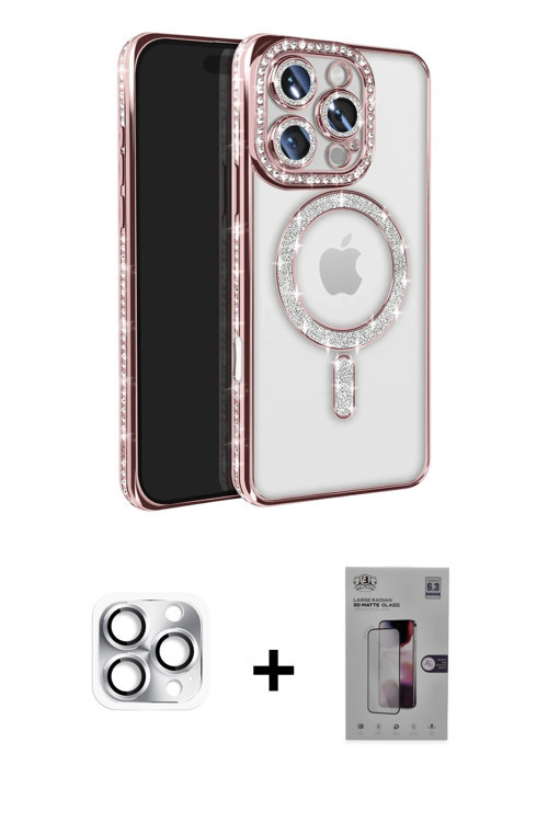 iPhone 16 Pro Max Kılıf Zirve Doku Prime - Siyah Bilvis 3D Mat Cam Ekran Koruyucu + Gümüş Pers