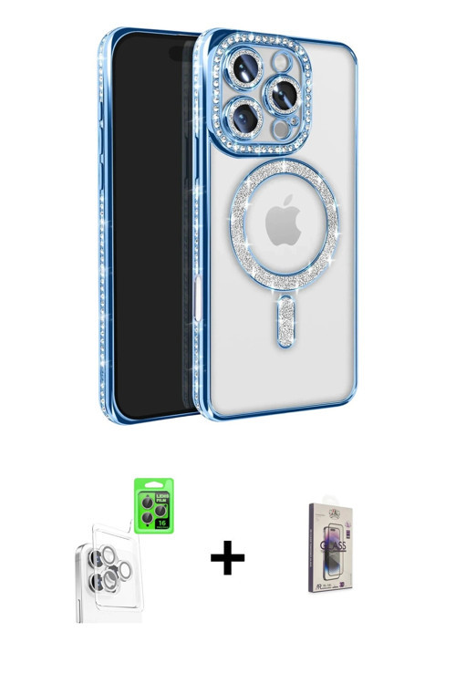 iPhone 16 Pro Max Kılıf Zirve Doku Prime - Siyah Bilvis 3D Cam Ekran Koruyucu + Beyaz Raze Meta