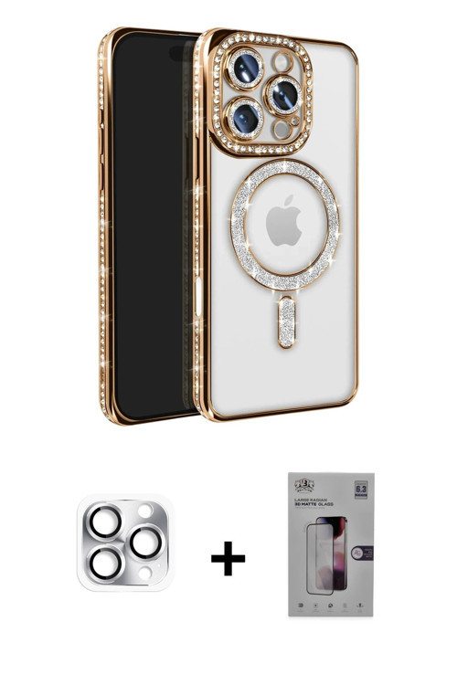 iPhone 16 Pro Max Kılıf Zirve Doku Prime - Siyah Bilvis 3D Mat Cam Ekran Koruyucu + Gümüş Pers