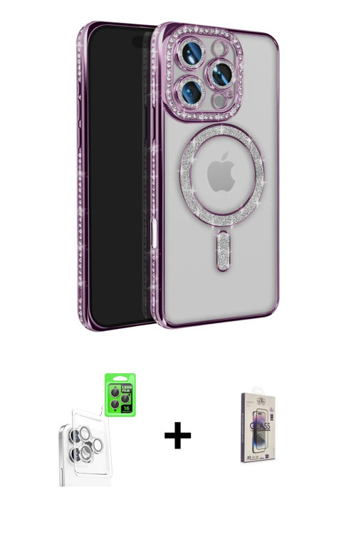 iPhone 16 Pro Max Kılıf Zirve Doku Prime - Siyah Bilvis 3D Cam Ekran Koruyucu + Beyaz Raze Meta