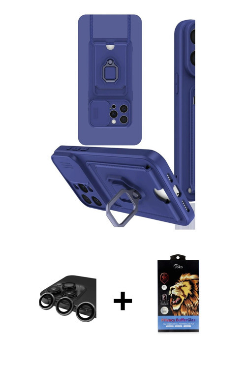 ieg™ iPhone 15 Pro Max Kılıf Vadi Form Prime - Siyah Buffer Hayalet Cam Ekran Koruyucu + Titanyum Gr