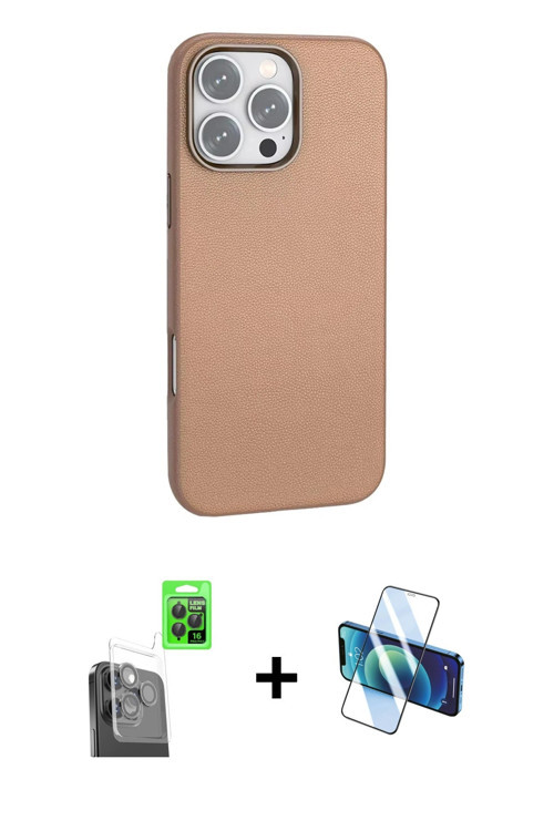 ieg™ iPhone 16 Pro Max Kılıf Zirve Modern Prime - Siyah 3D Antistatik Seramik Nano Ekran Koruyucu +