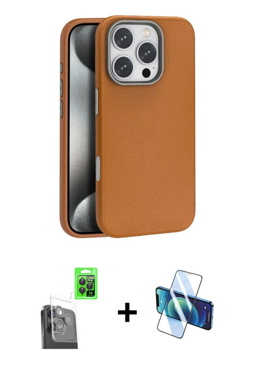 ieg™ iPhone 16 Pro Max Kılıf Zirve Modern Prime - Siyah 3D Antistatik Seramik Nano Ekran Koruyucu +