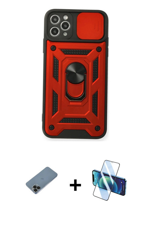 ieg™ iPhone 11 Pro Kılıf Ahenk Klasik - Siyah 3D Antistatik Seramik Nano Ekran Koruyucu + Siyah Shin