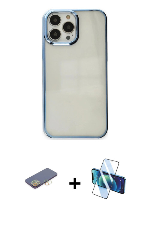 ieg™ iPhone 13 Pro Kılıf Doruk Doku Prime - Siyah 3D Antistatik Seramik Nano Ekran Koruyucu + Sarı R