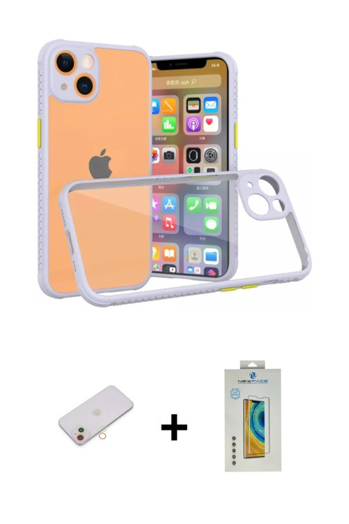 ieg™ iPhone 13 Mini Kılıf Nova Asil Özel Seri - Siyah Polymer Nano Ekran Koruyucu + Yeşil Renkli Kam