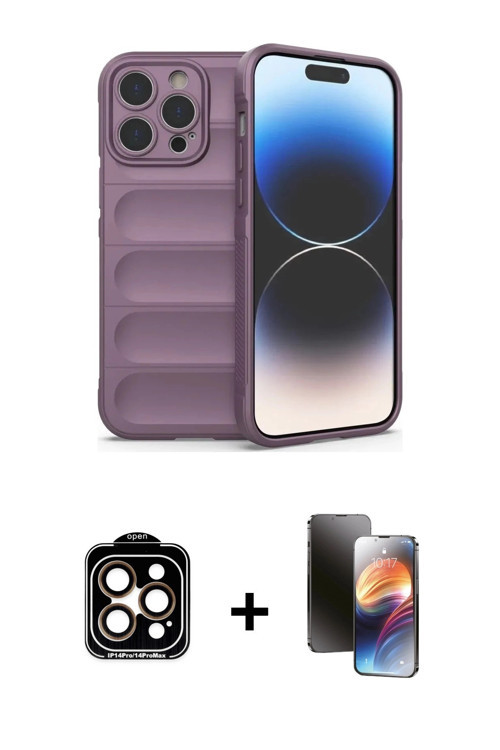 iPhone 15 Pro Max Kılıf Atlas Koleksiyonu - Siyah 3D Antistatik Mat Seramik Nano Ekran Koruyucu