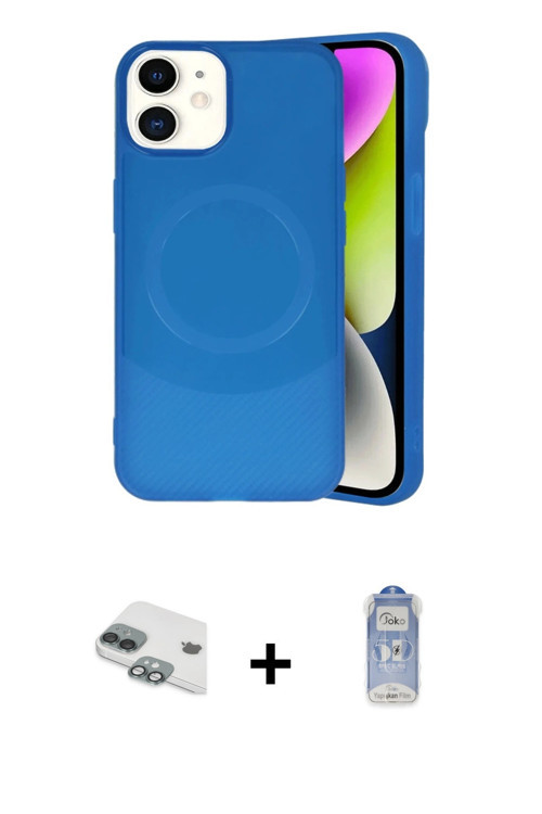 ieg™ iPhone 11 Kılıf Ufuk Serisi - Siyah Joko Magic 5D Cam + Yeşil Pers Alüminyum Kamera Lens