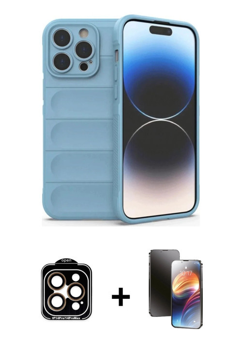 iPhone 15 Pro Max Kılıf Atlas Koleksiyonu - Siyah 3D Antistatik Mat Seramik Nano Ekran Koruyucu