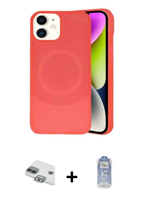 ieg™ iPhone 11 Kılıf Ufuk Serisi - Siyah Joko Magic 5D Cam + Yeşil Pers Alüminyum Kamera Lens