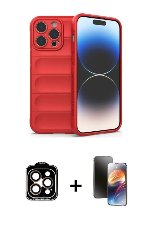 iPhone 15 Pro Max Kılıf Atlas Koleksiyonu - Siyah 3D Antistatik Mat Seramik Nano Ekran Koruyucu