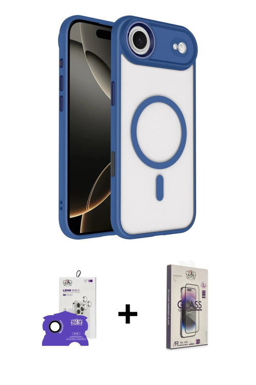 ieg™ iPhone 17 Air Kılıf Kıvılcım Prime - Siyah Bilvis 3D Cam Ekran Koruyucu + Siyah Bilvis Titan Ka