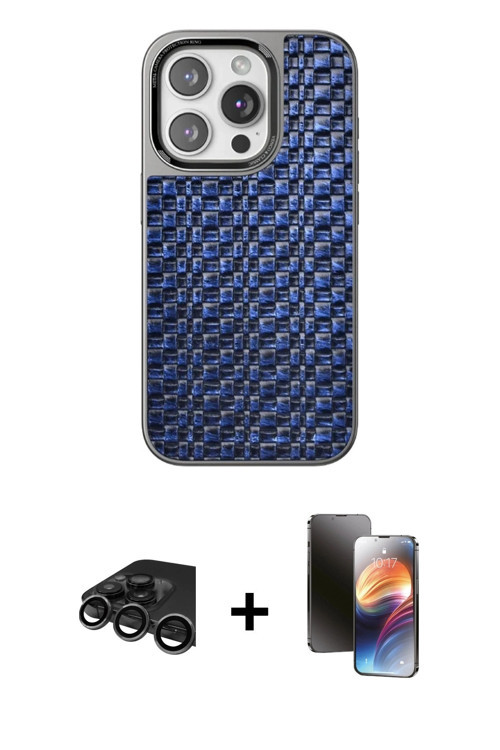 ieg™ iPhone 15 Pro Kılıf Siluet Form Serisi - Siyah 3D Antistatik Mat Seramik Nano Ekran Koruyucu +