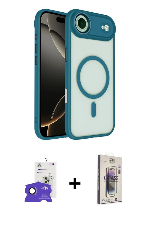 ieg™ iPhone 17 Air Kılıf Kıvılcım Prime - Siyah Bilvis 3D Cam Ekran Koruyucu + Siyah Bilvis Titan Ka