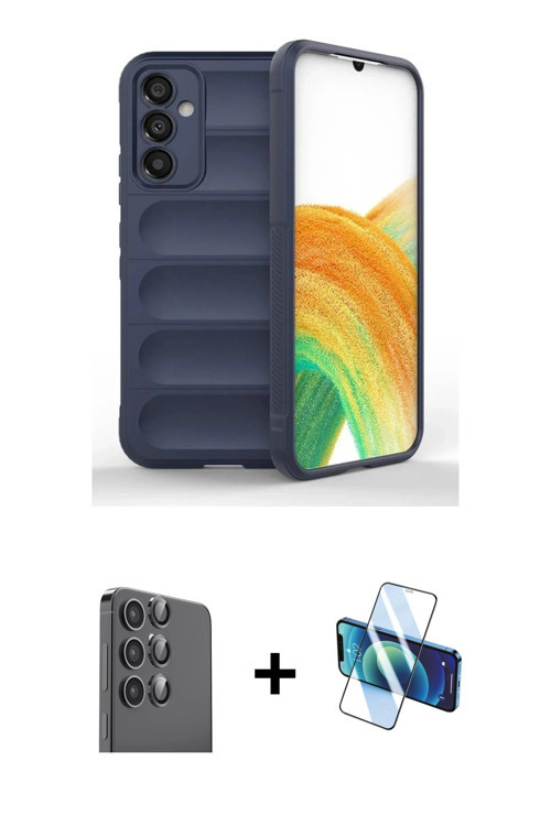 ieg™ Galaxy A16 5G Kılıf Atlas Koleksiyonu - Siyah 3D Antistatik Seramik Nano Ekran Koruyucu + Siyah