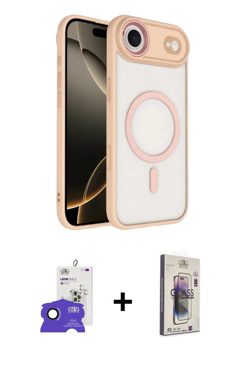 ieg™ iPhone 17 Air Kılıf Kıvılcım Prime - Siyah Bilvis 3D Cam Ekran Koruyucu + Siyah Bilvis Titan Ka