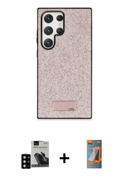Galaxy S24 Ultra Kılıf Vadi Klasik Serisi - Siyah AutoKit 5in1 Fiber Hayalet Polymer Nano Ekran