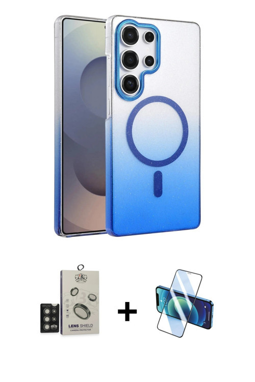 ieg™ Galaxy S25 Ultra Kılıf Ahenk Doku Özel Seri - Siyah 3D Antistatik Seramik Nano Ekran Koruyucu +