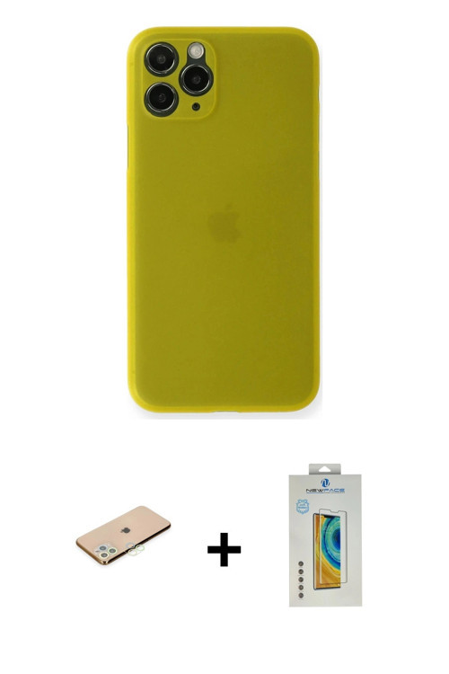 ieg™ iPhone 11 Pro Max Kılıf Yadigar Yansıma Serisi - Siyah Polymer Nano Ekran Koruyucu + Yeşil Renk