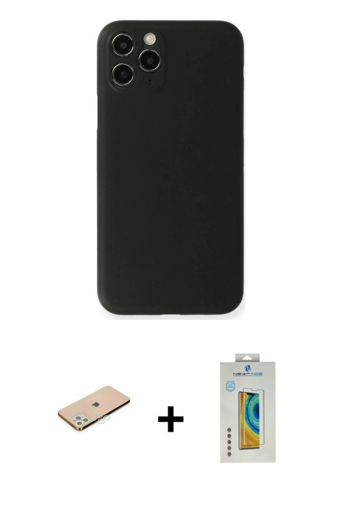 ieg™ iPhone 11 Pro Max Kılıf Yadigar Yansıma Serisi - Siyah Polymer Nano Ekran Koruyucu + Yeşil Renk