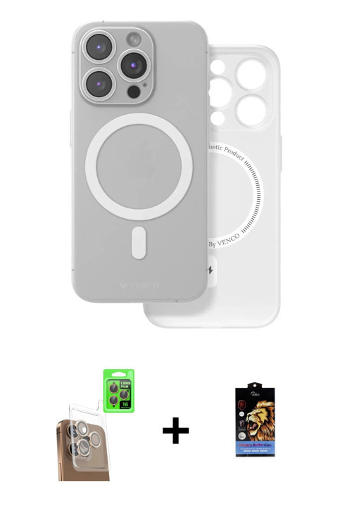 ieg™ iPhone 16 Pro Kılıf Çekirdek Klasik - Siyah Buffer Hayalet Cam Ekran Koruyucu + Çöl Titanyum Ra