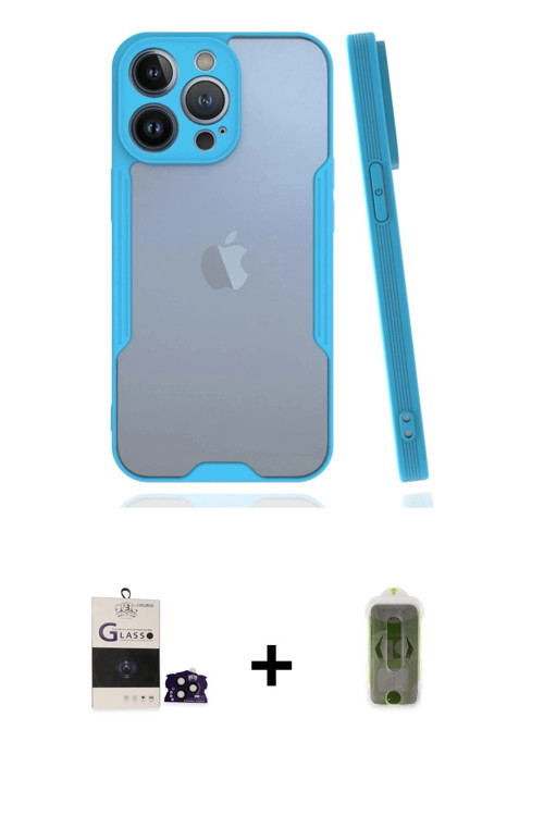 ieg™ iPhone 14 Pro Max Kılıf Atlas Asil Serisi - Siyah Joko Magic 5D Hayalet Cam + Siyah Bilvis Tita