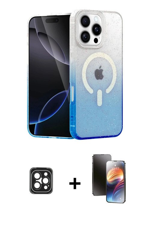 iPhone 16 Pro Max Kılıf Eksen Minimal Özel Seri - Siyah 3D Antistatik Mat Seramik Nano Ekran Ko