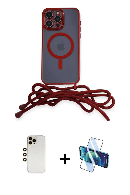 ieg™ iPhone 12 Pro Max Kılıf Eksen Özel Seri - Siyah 3D Antistatik Cam Ekran Koruyucu + Gold Shine K