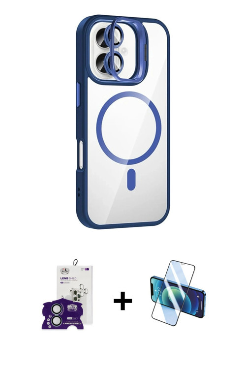 ieg™ iPhone 16 Kılıf Yadigar Asil Koleksiyonu - Siyah 3D Antistatik Seramik Nano Ekran Koruyucu + Ye