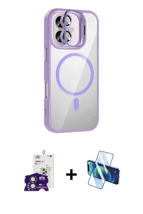ieg™ iPhone 16 Kılıf Yadigar Asil Koleksiyonu - Siyah 3D Antistatik Seramik Nano Ekran Koruyucu + Ye