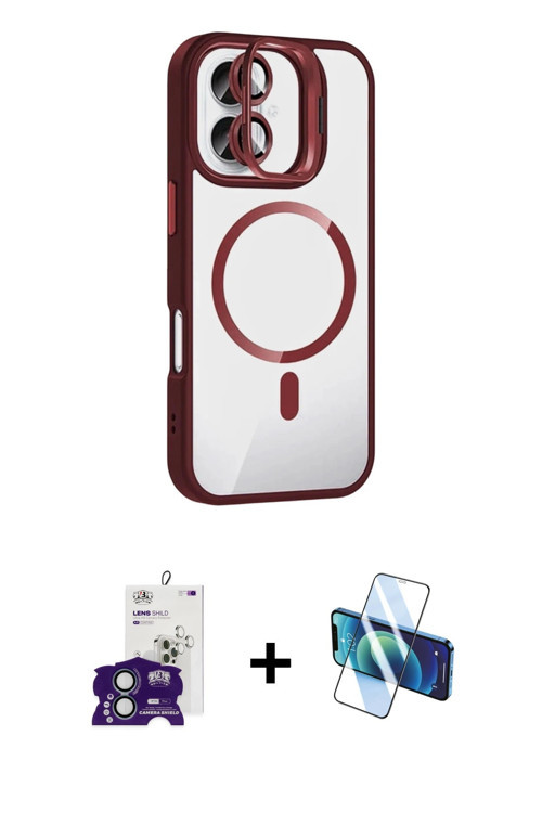 ieg™ iPhone 16 Kılıf Yadigar Asil Koleksiyonu - Siyah 3D Antistatik Seramik Nano Ekran Koruyucu + Ye
