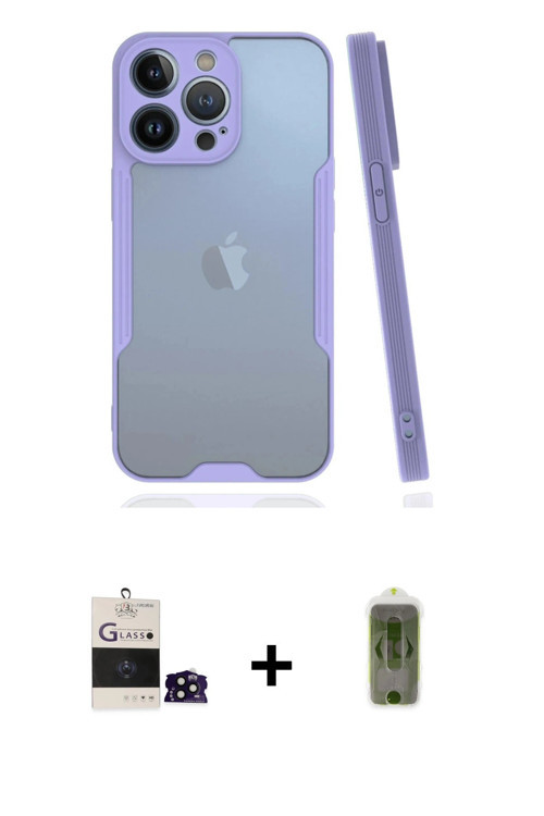 ieg™ iPhone 14 Pro Max Kılıf Atlas Asil Serisi - Siyah Joko Magic 5D Hayalet Cam + Siyah Bilvis Tita