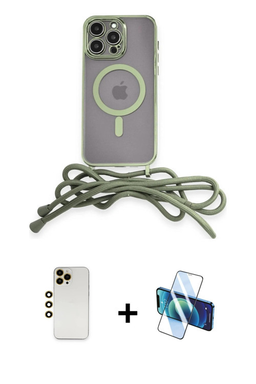 ieg™ iPhone 12 Pro Max Kılıf Eksen Özel Seri - Siyah 3D Antistatik Cam Ekran Koruyucu + Gold Shine K