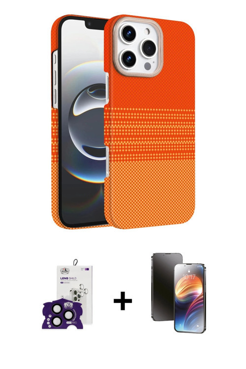 ieg™ iPhone 16 Pro Max Kılıf Doruk Serisi - Siyah 3D Antistatik Mat Seramik Nano Ekran Koruyucu + Si