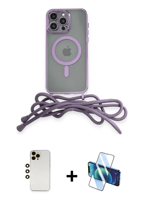 ieg™ iPhone 12 Pro Max Kılıf Eksen Özel Seri - Siyah 3D Antistatik Cam Ekran Koruyucu + Gold Shine K