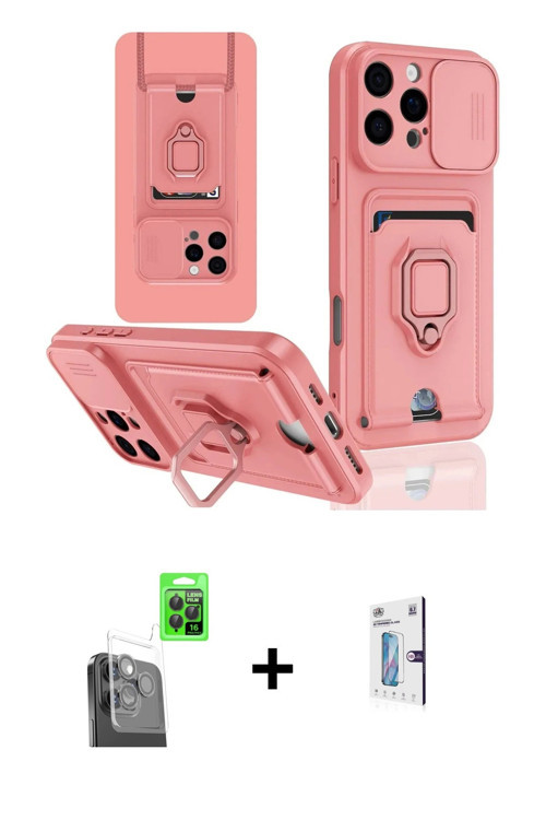 ieg™ iPhone 16 Pro Kılıf Vadi Form Prime - Siyah Bilvis 0.18mm Plus Cam Ekran Koruyucu + Siyah Raze