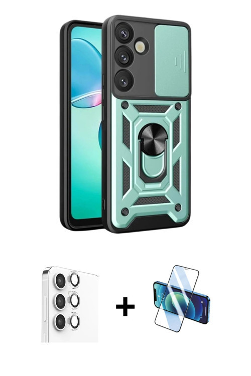 ieg™ Galaxy S25 Plus Kılıf Ahenk Klasik - Siyah 3D Antistatik Seramik Nano Ekran Koruyucu + Gümüş Ra